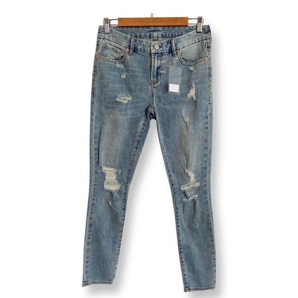 Dear John Mid Rise Belle Isle Skinny Jeans Womens Size 27 Distressed NWT